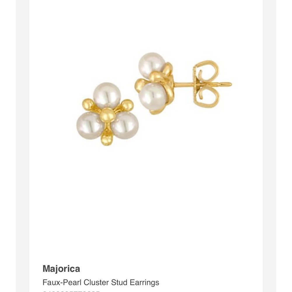 Majorica 18K Gold-Plated & Lab-Grown Pearls Stud Earrings